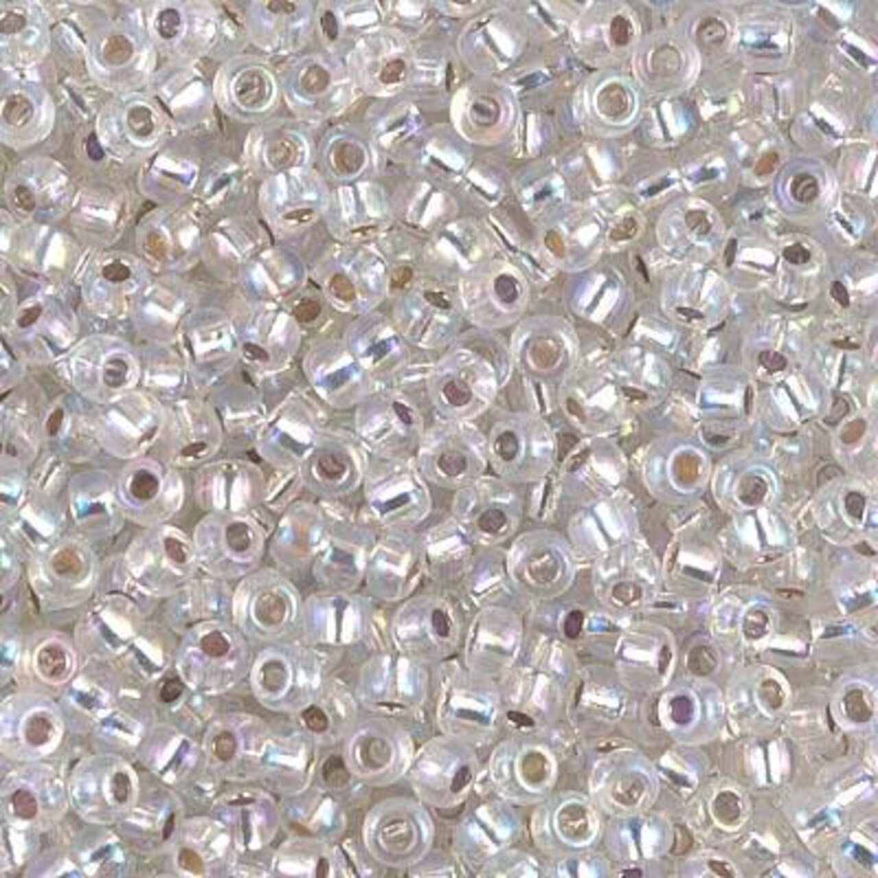 Miyuki 8 Round Seed Bead, 8-1001, Silver Lined Crystal AB, 10 grams